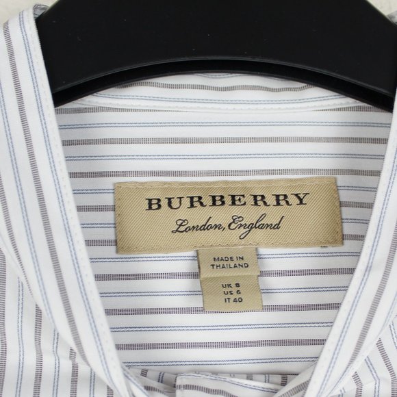 NWT Burberry Striped Cotton Waist Tie Top - Picture 7 of 12